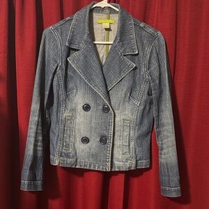 Sigrid Olsen Denim Double-Breasted Women's Blazer Jacket